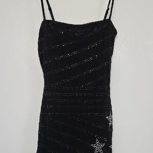 Windsor Black Mini Dress with Star Accents